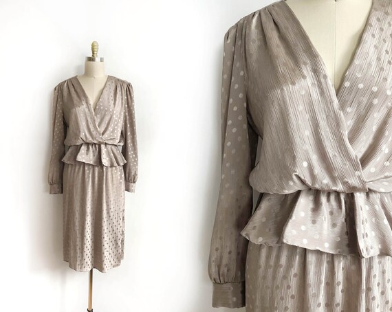 vintage gold dress – 12 | gold polka dress | 70s |