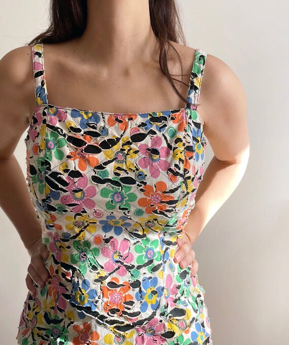 Vintage Alberto Makali mini floral dress - size 4… - image 10