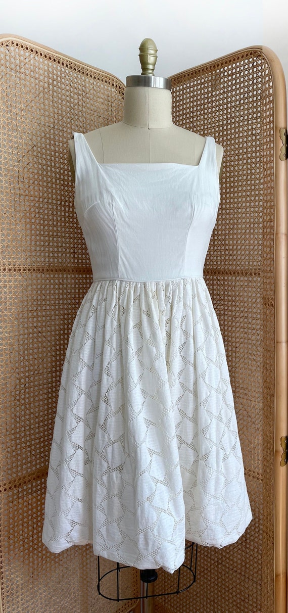 Vintage 50s Jr Flair by Sportlane  white dress | … - image 2