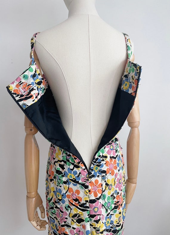 Vintage Alberto Makali mini floral dress - size 4… - image 7