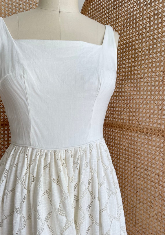 Vintage 50s Jr Flair by Sportlane  white dress | … - image 4