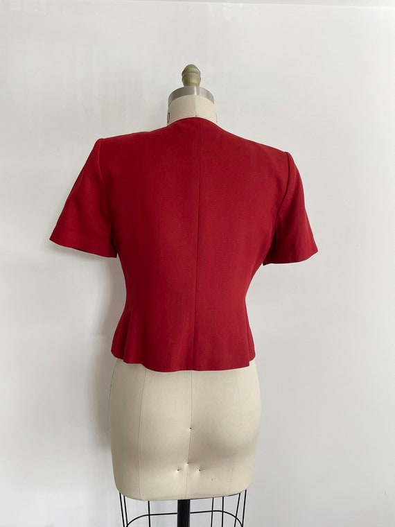 Vintage Kasper A.S.L petite red blouse top - size… - image 6