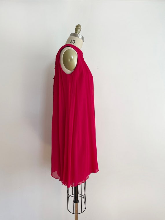 Vintage red pink mini dress size | 70s | red pink… - image 3