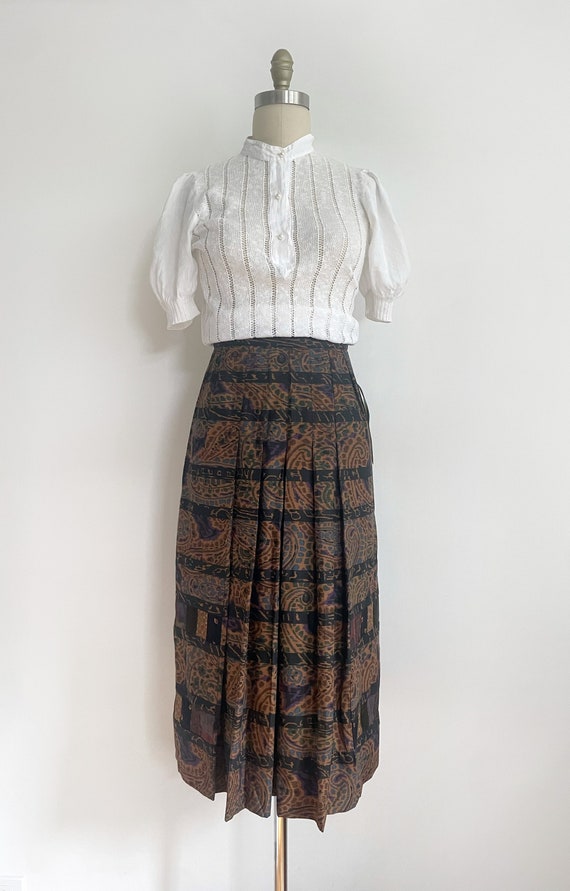 New vintage pleated midi skirt size s/m | brown a… - image 2