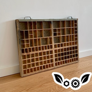 Vintage Type Box Letterpress Printing Drawer | Wooden Shadow Box Display | Printer’s Tray Decor