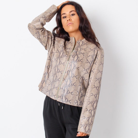 Vintage Leather Snakeskin 90s Jacket