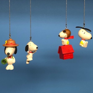 Snoopy Ceiling Fan/Light Pull Chains - WWI Flying Ace, Snoopy Scout, Helicopter Snoopy, Charlie Brown w/Snoopy, Workout & Astronaut Snoopy