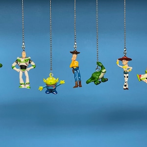 Toy Story Characters Ceiling Fan/Light Pull Chain- Woody, Buzz Lightyear, Jesse, Rex, Alien, Trixie & Bo Peep