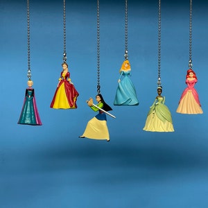 Disney&#39;s Princesses Ceiling Fan/Light Pull Chain- Ariel, Elsa, Anna, Mulan, Snow White, Merida, Aurora, Tiana, Belle