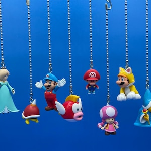 Super Mario Bros. Ceiling Fan/Light Pull Chains - Cat, Ice & Baby Mario, Rosalina, Magikoopa, Toadette, Spike Top, Cheep Cheep, Yoshi