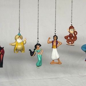 Aladdin Characters Ceiling Fan/Light Pull Chains - Aladdin, Jasmine, Genie, Abu, Sultan, Ja&#39;Far