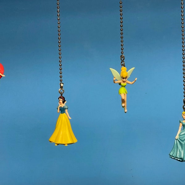 Disney's Princesses Ceiling Fan/Light Pull Chain- Ariel, Tinkerbell, Cinderella, Snow White, & Merida