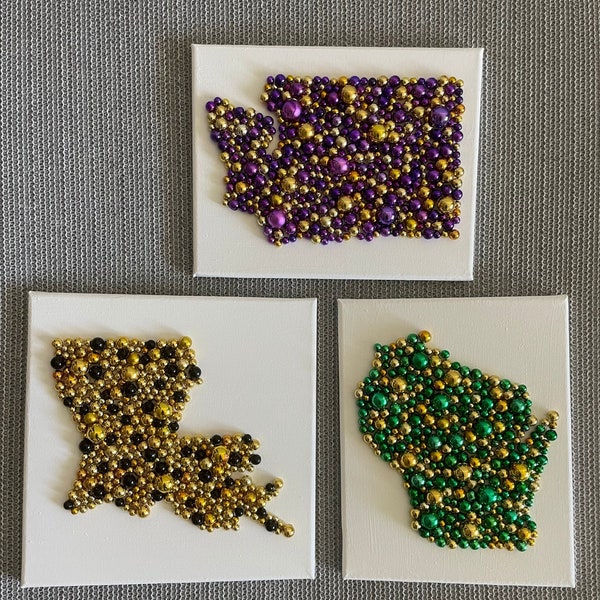 Customizable US State Mardi Gras Beads