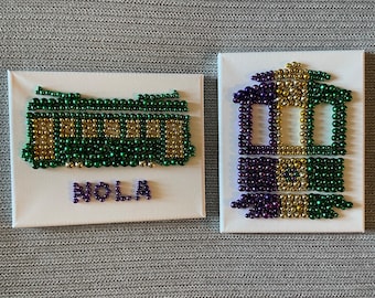 New Orleans Streetcar Mardi Gras Beads