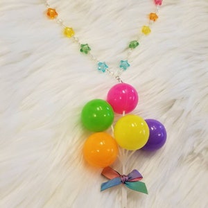 Neon Rainbow Balloon Star Necklace