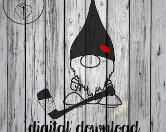 Ice Hockey Player Gnome SVG File Instant Digital Download For Cricut