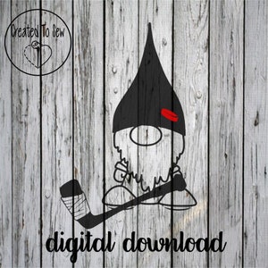 Ice Hockey Player Gnome SVG File Instant Digital Download For Cricut