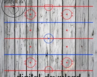 Ice Hockey Rink Lines For Tumblers SVG File Instant Digital Download For Cricut Cutters