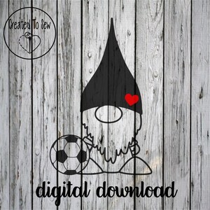 Soccer Gnome SVG Digital Instant Download For Cricut Creations