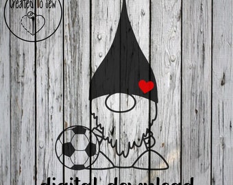 Soccer Gnome SVG Digital Instant Download For Cricut Creations