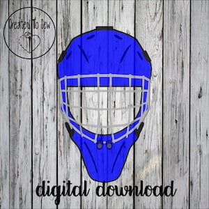Goalie Helmet With Cage SVG Digital Cut File Instant Download For Creating Shirts, Stickers, Cards, Door Signs, etc.