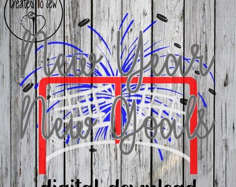 New Year New Goals Instant Digital Download Hockey SVG PNG Hockey Vector Hockey SVG Hockey Cut File Hockey Player