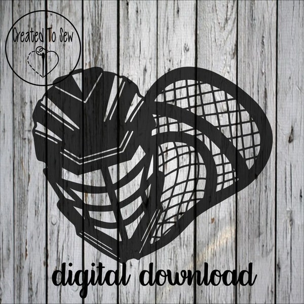 Lacrosse Helmet Stick Heart SVG and PNG Digital File For Cricut, Canva, and More
