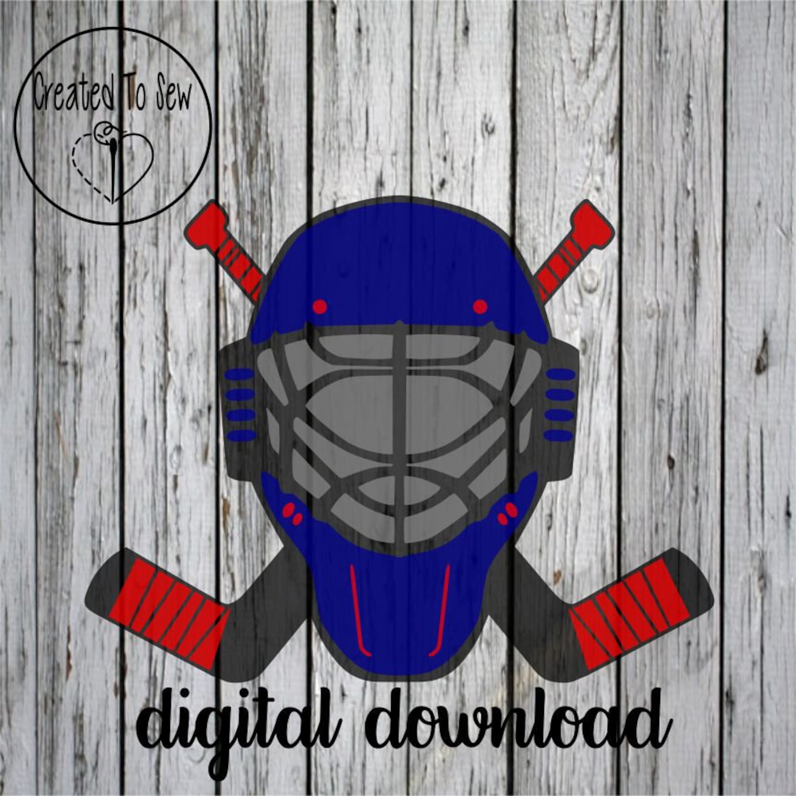 Hockey Goalie Helmet With Sticks SVG Digital Download to Make Etsy