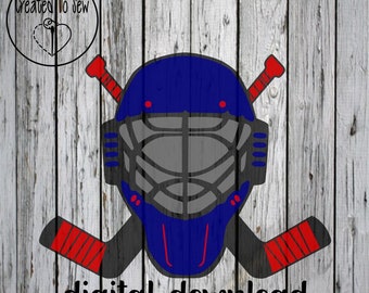 Hockey Goalie Helmet With Sticks SVG Digital Download To Make Tournament Door Signs Stickers Signs Cards Apparel And More