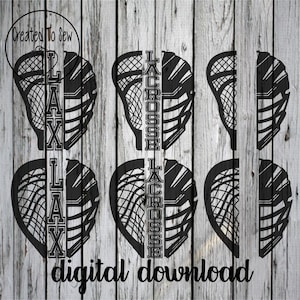 Split Lacrosse Helmet and Stick SVG and PNG Digital Instant Download File To Make Lacrosse Creations With A Cricut or Canva