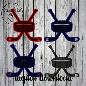 Crossed Hockey Sticks with Puck SVG PNG Digital Cut File For Hockey Cricut Crafters Shirts Tumbers Gifts And More