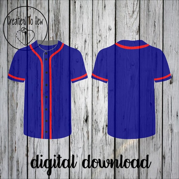 Baseball Jersey SVG Digital Instant Download File For Cricut Users To Make Apparel Gifts Cards Tumblers Door Hangers and More Front and Back