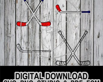 Hockey Player Stick Digital Design - svg, png, fcm, studio v3 - DIY Sports Craft and Decor Instant Download