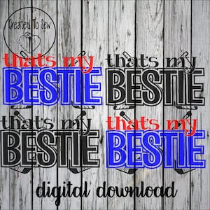 That's My Bestie Hockey SVG and PNG Digital Instant Download File To Make Hockey Creations With A Cricut. Great For Hoodies
