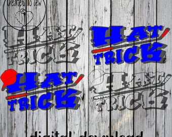 Hat Trick SVG Digital Cut File, Ice Hockey SVG File, Ice Hockey Decal, Ice Hockey Stickers, Ice Hockey Vector, Ice Hockey Crafts