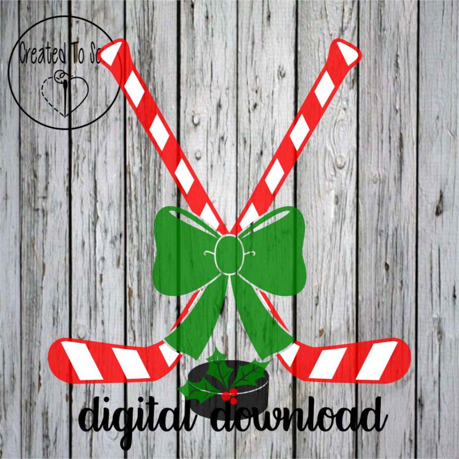 Candy Cane Hockey Stick Christmas SVG and PNG Digital Download Etsy