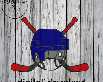 Hockey Player Helmet With Sticks SVG Digital Download To Make Tournament Door Signs Stickers Signs Cards Apparel And More
