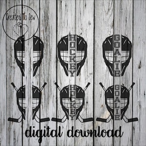 Split Hockey Goalie Helmet SVG PNG Digital Instant Download File To Make Hockey Creations With A Cricut. Great For Hoodies, & More