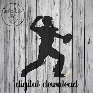 Baseball Catcher Silhouette SVG Digital Instant Download File For Cricut Users and Canva To Make Apparel Gifts Cards Tumblers And More