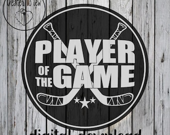 Player Of The Game SVG PNG Digital Instant Download File To Make Hockey Creations With A Cricut. Great For Hoodies, Pucks & More