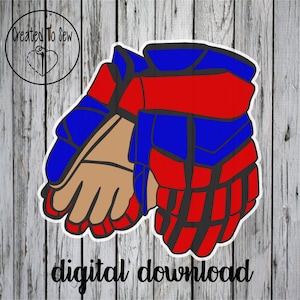 Pair of Hockey Player Gloves SVG Digital Cut File, Ice Hockey SVG File, Ice Hockey Decal, Hockey Stickers, Ice Hockey Vector, Hockey Crafts