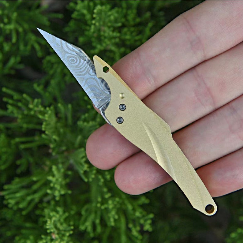 New Titanium EDC Knife Keychain Tool Convenient Razer Box Etsy