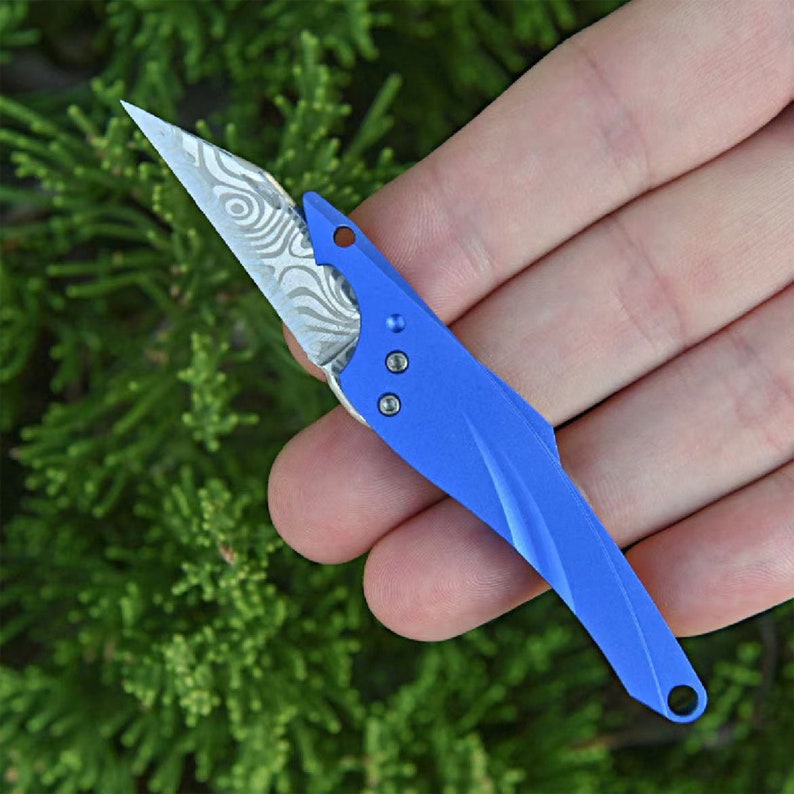 New Titanium EDC Knife Keychain Tool Convenient Razer Box Etsy