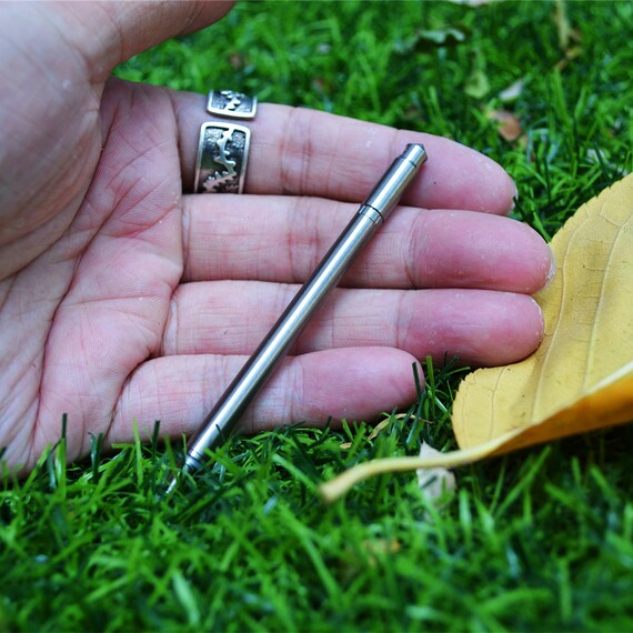 Mini Titanium Alloy EDC Keychain Pen Portable Travel Metal Etsy