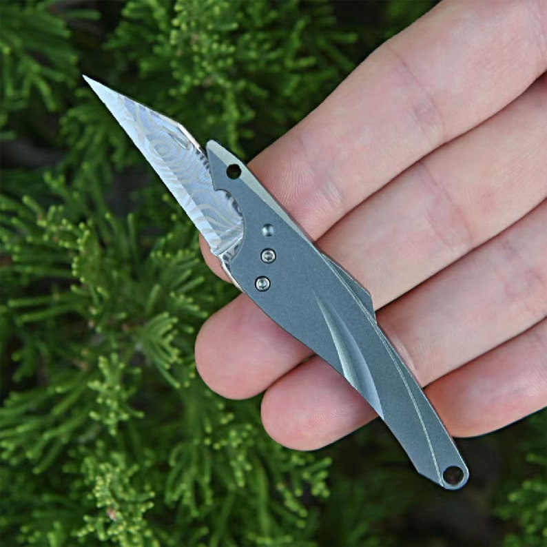 New Titanium EDC Knife Keychain Tool Convenient Razer Box Etsy