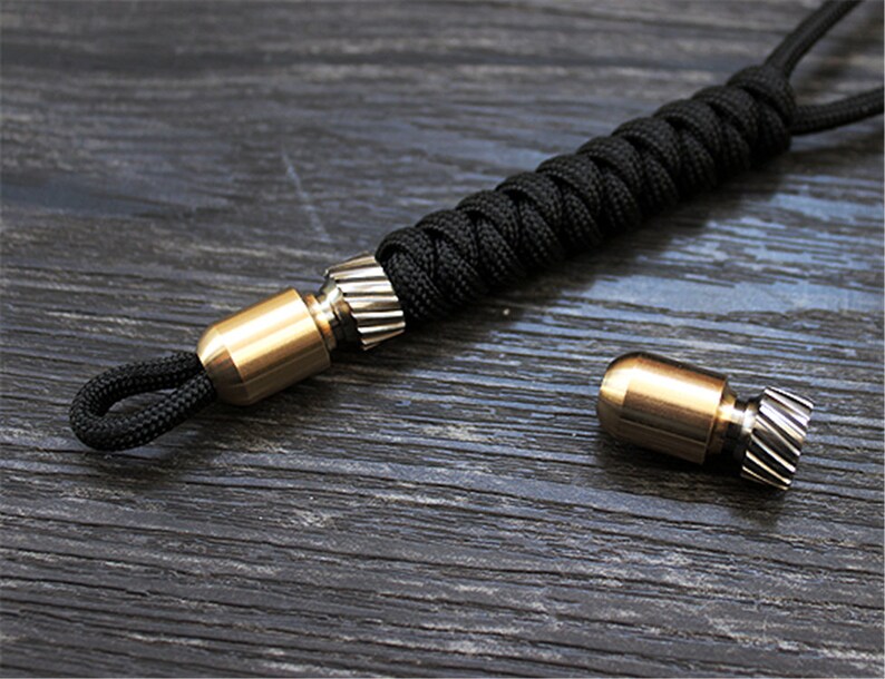Titanium EDC Brass Bead Knife Lanyards Paracord Rope Fall Etsy