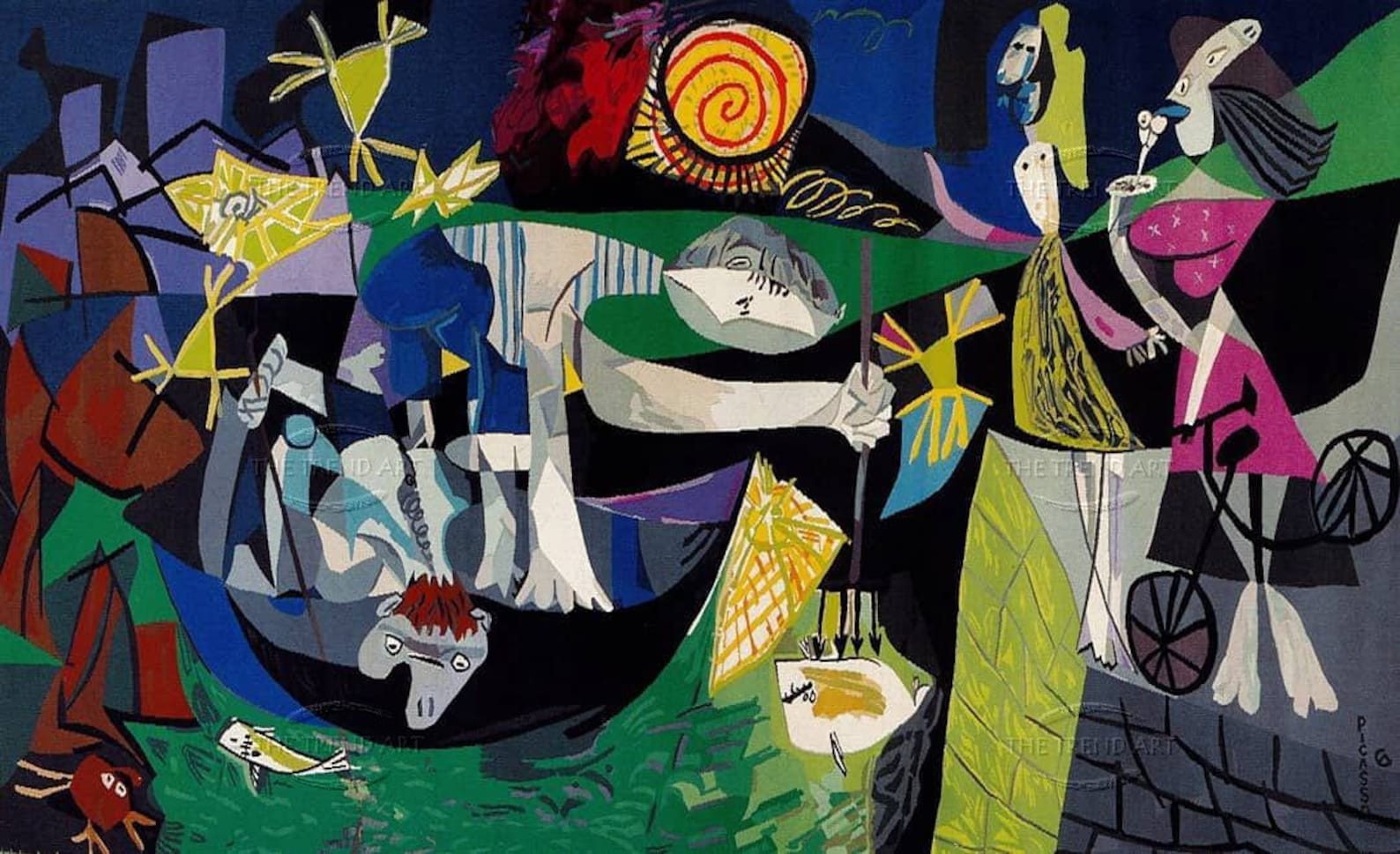 Pablo Picasso Oil Painting Famous Night Fishing at Antibes Etsy