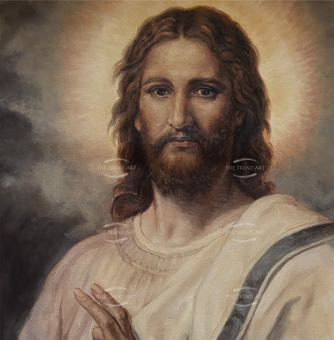 Christ Jesus Portrait Oil Painting Antique Art Museum Quality Etsy