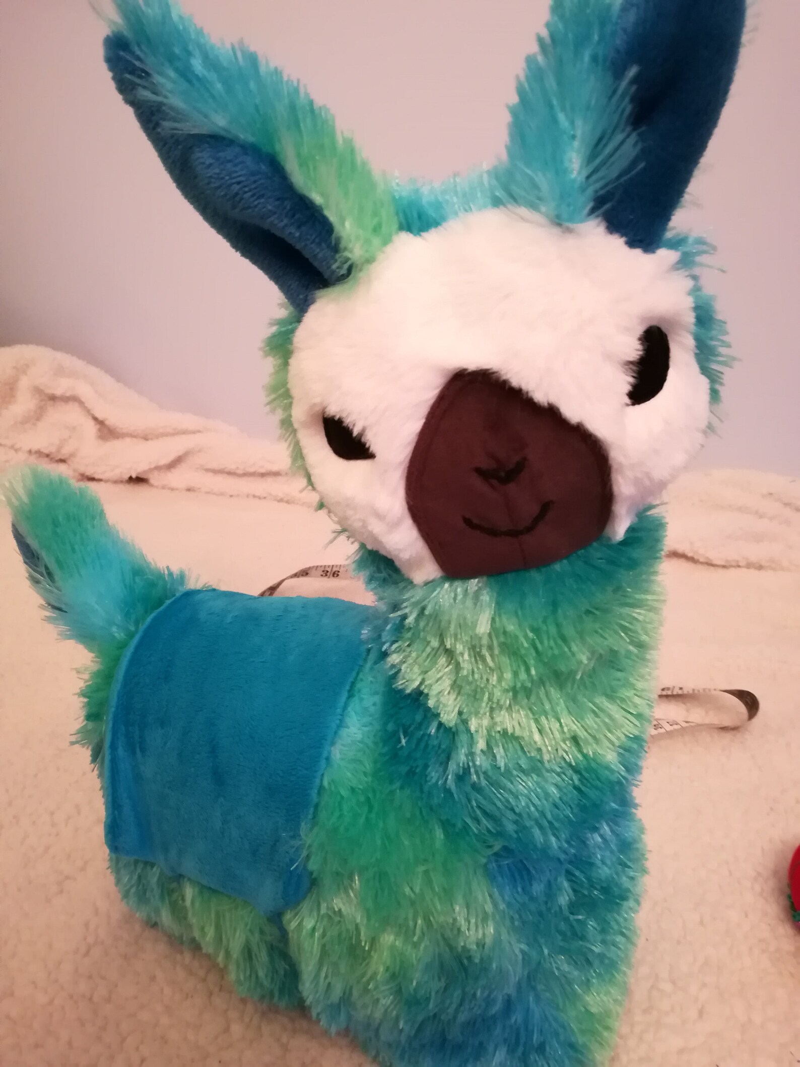 blue stuffed llama