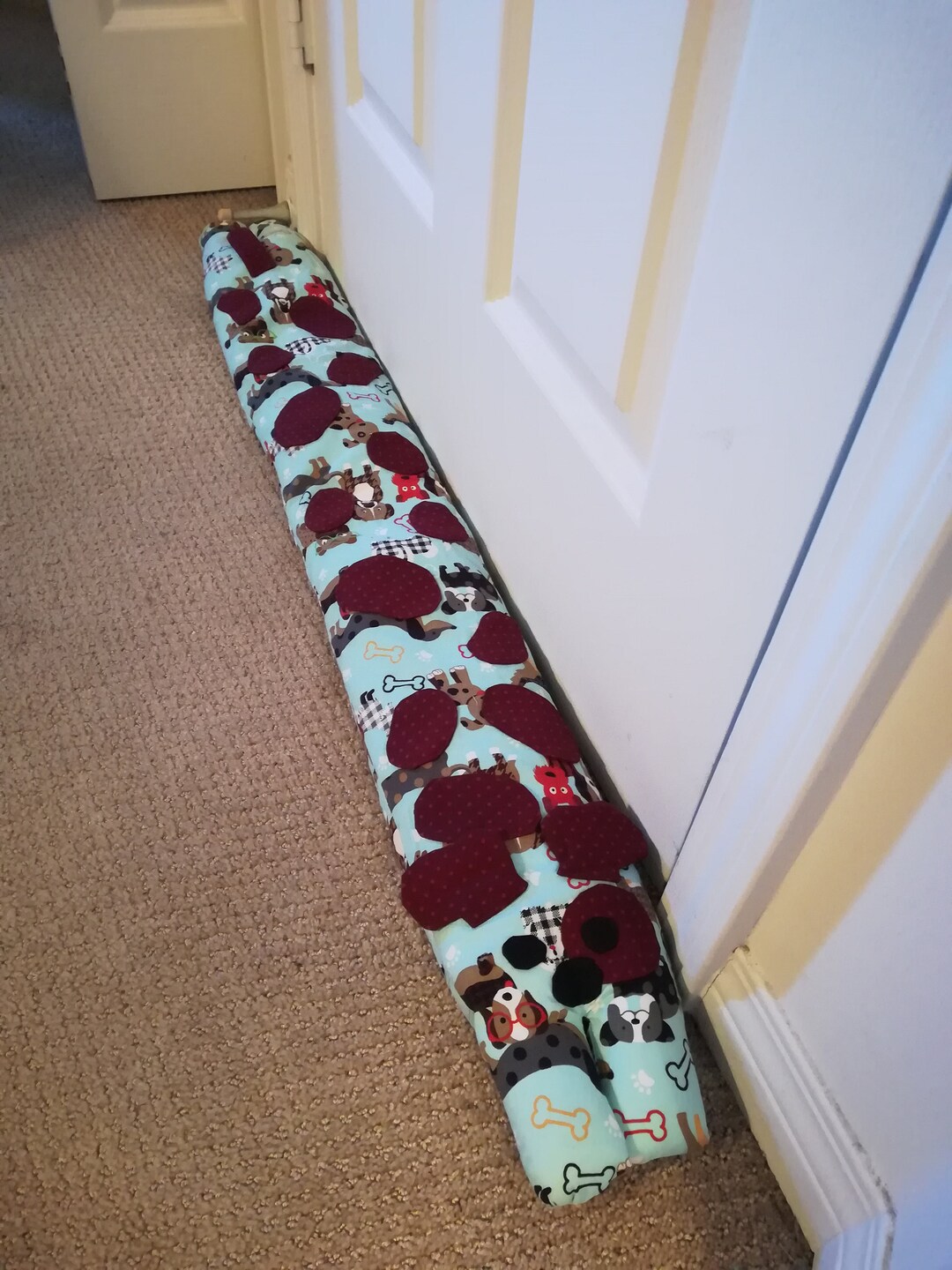 Dog Door Draft Stopper Dogs and Bones Washable Cover Insert Etsy